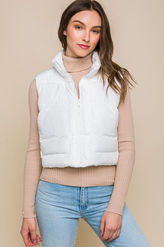 Rachel Puffer Vest In White