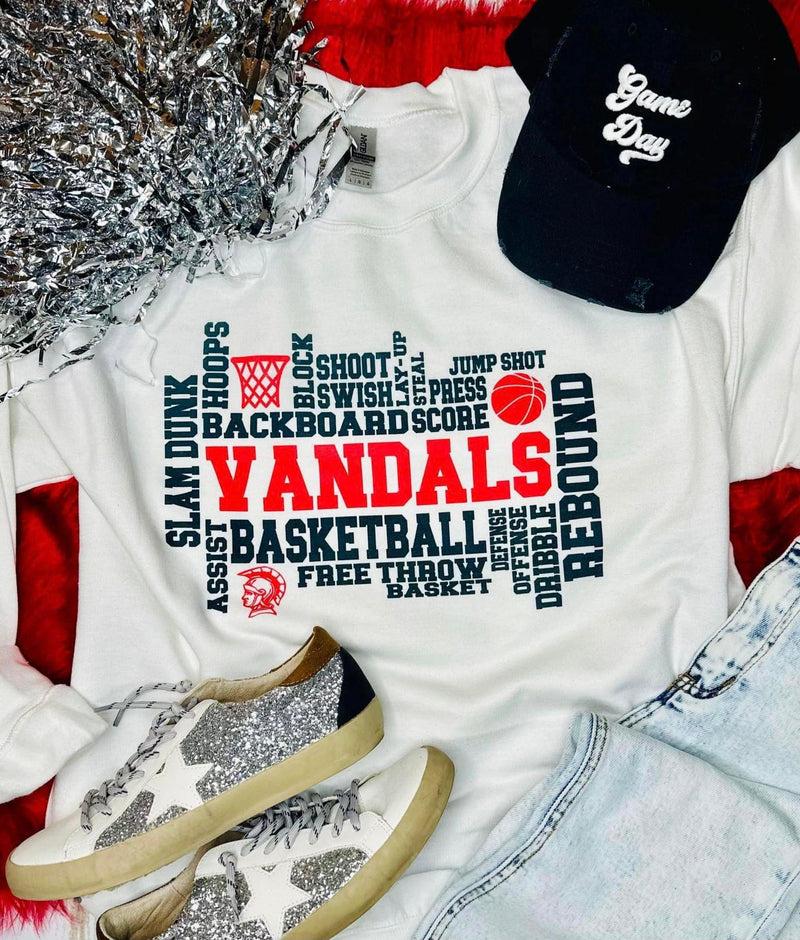 Mascot Basketball White Sweatshirt