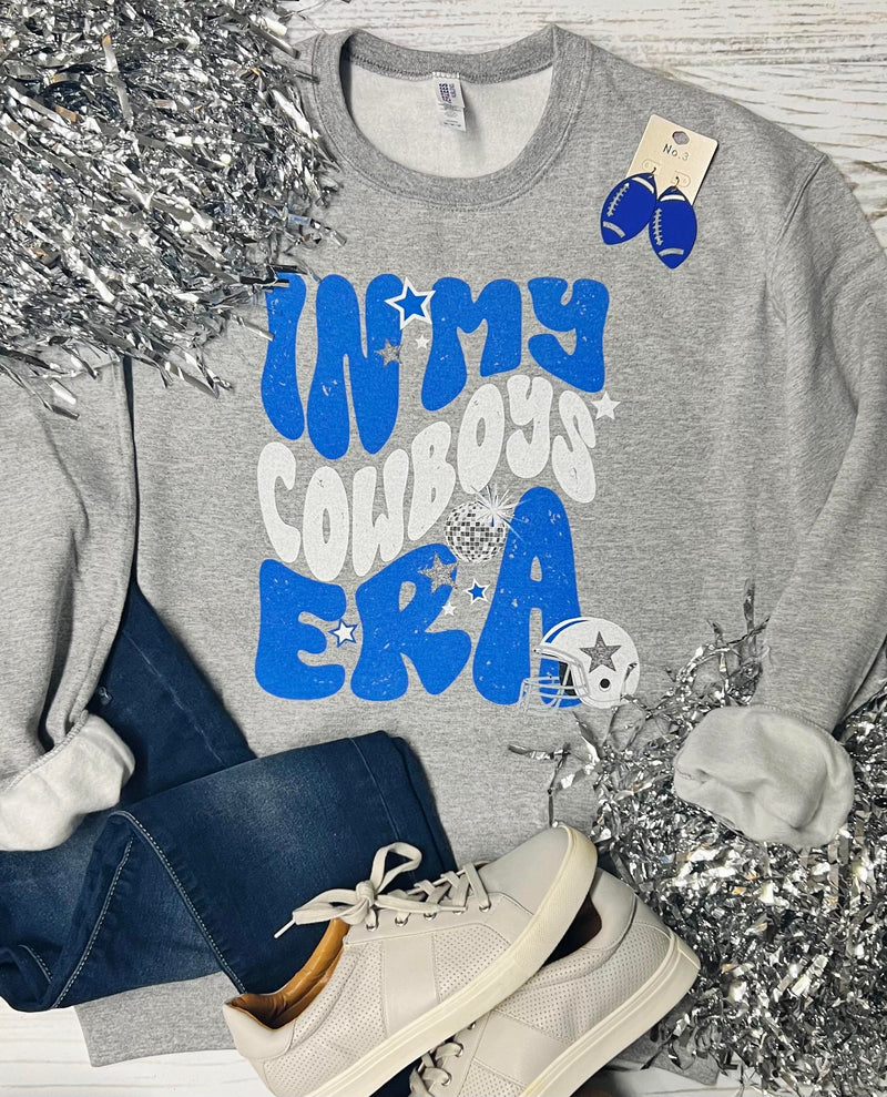 In My Cowboys Era Retro Disco Athletic Heather Grey Sweatshirt