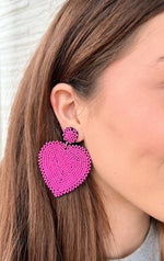 Valentines Beaded Earrings