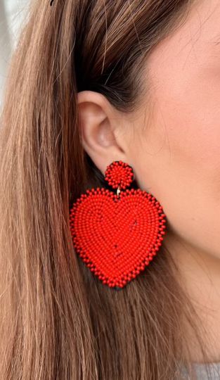 Valentines Beaded Earrings