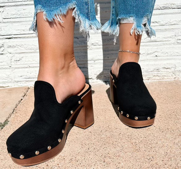 Celina Studded Mule In Black