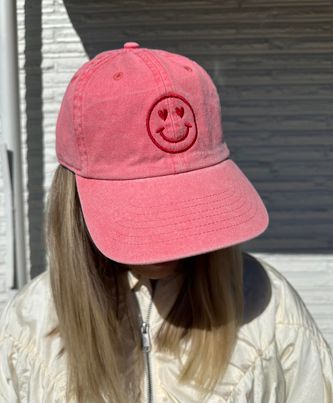 Valentines Day Happy Heart Cap In Coral