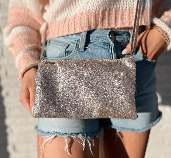 Liz Gold Glitter Crossbody