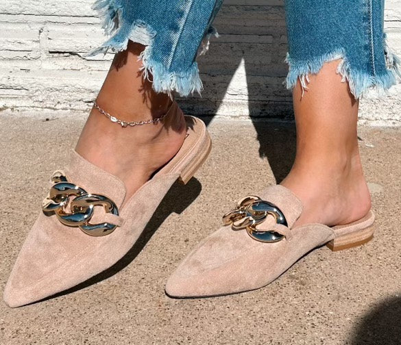 Isabel Mules In Taupe