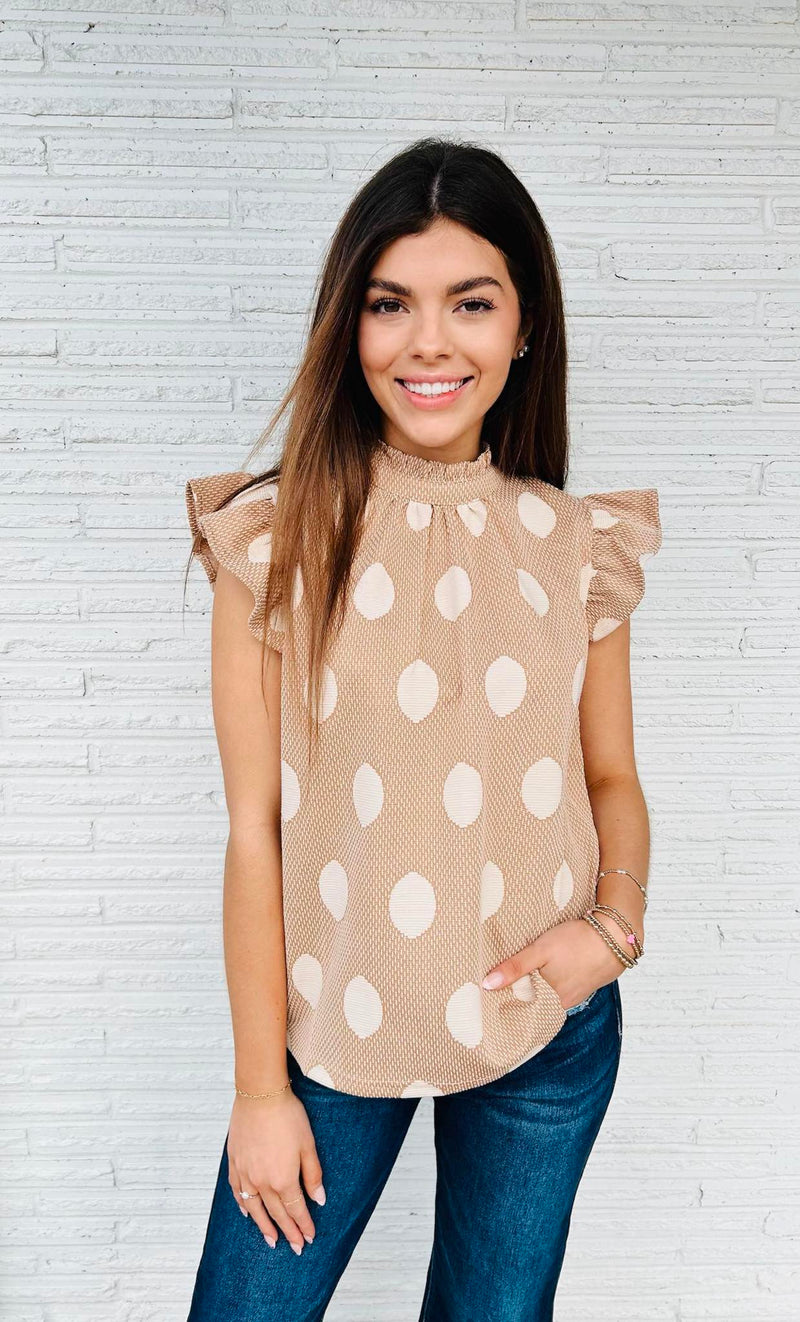 Posie Polka Dot Tie Back Knit Top