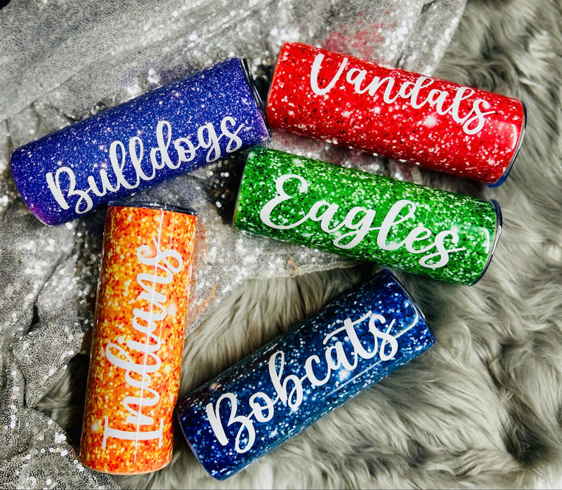 Glitter Mascot Spirit Tumblers