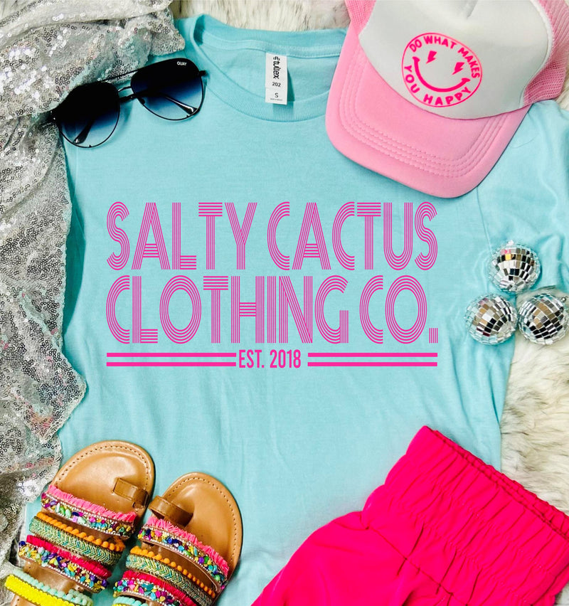 Neon Retro Salty Cactus Clothing Co. Heather Purist Tee