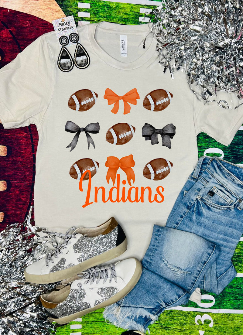 Football Ribbons Mascot Tan Tees