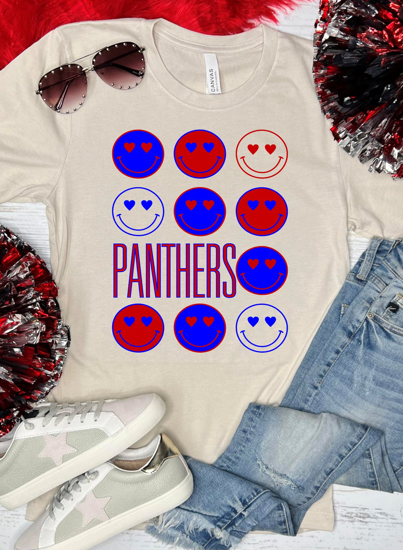 Stacked Smile Panthers Tan Tee