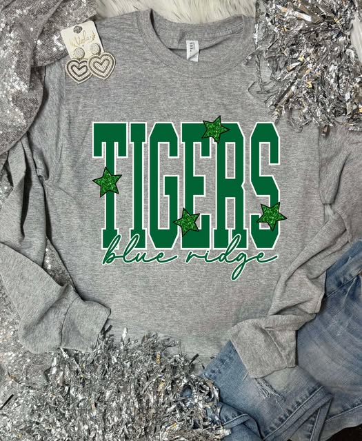 *DTF CUSTOM* Spirit Glittery Effect Stars Oxford Long Sleeve