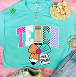 *DTF* Teacher New Prints With Pencil Orchid Tee