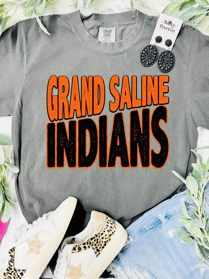 *DTF* Stretch Grand Saline Indians Grey Comfort Color