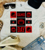 Game Day Squares New Football Ash Grey Tee