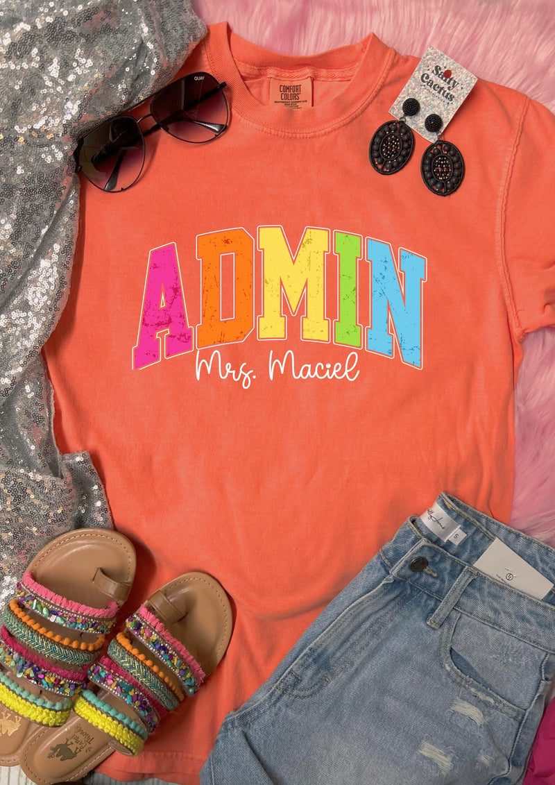 *DTF*Colorful Custom Name Comfort Color Tees