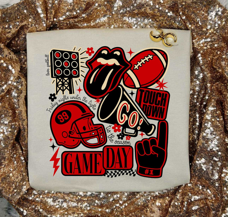Game Day Icons New Helmet Stars on Tan Tee