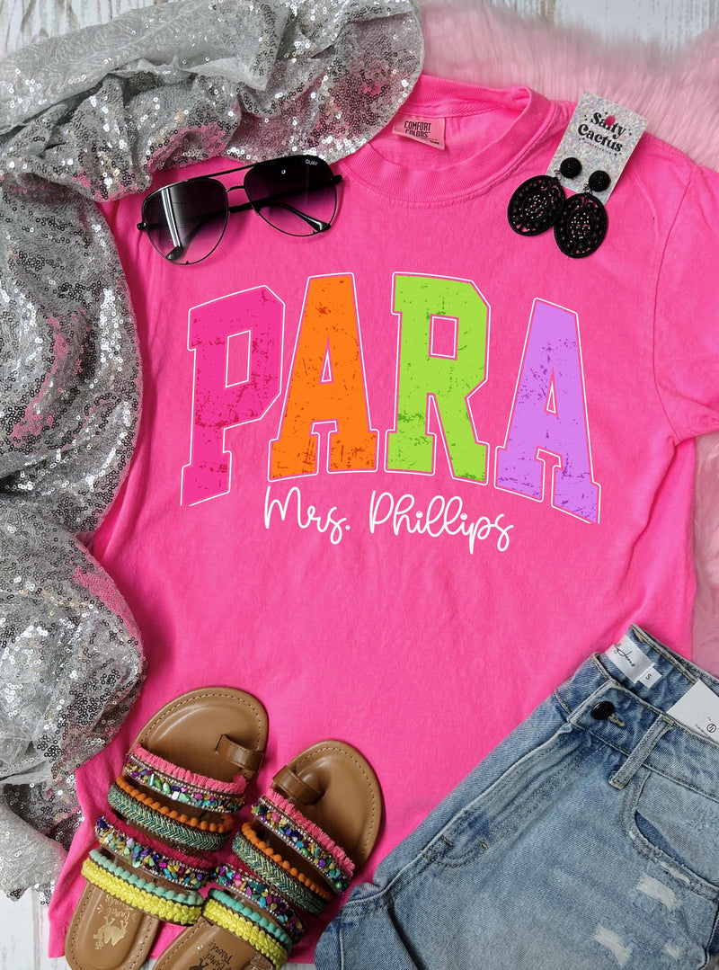 *DTF*Colorful Custom Name Comfort Color Tees