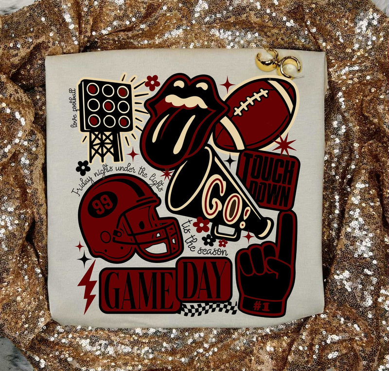 Game Day Icons New Helmet Stars on Tan Tee