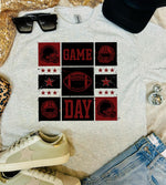 Game Day Squares New Football Ash Grey Tee