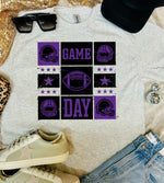 Game Day Squares New Football Ash Grey Tee