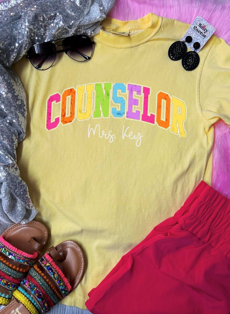 *DTF*Colorful Custom Name Comfort Color Tees