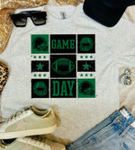 Game Day Squares New Football Ash Grey Tee