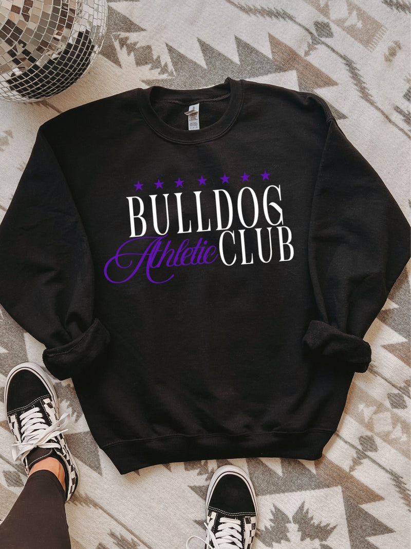 *DTF* Preppy Mascot Athletic Color Club Black Sweatshirt