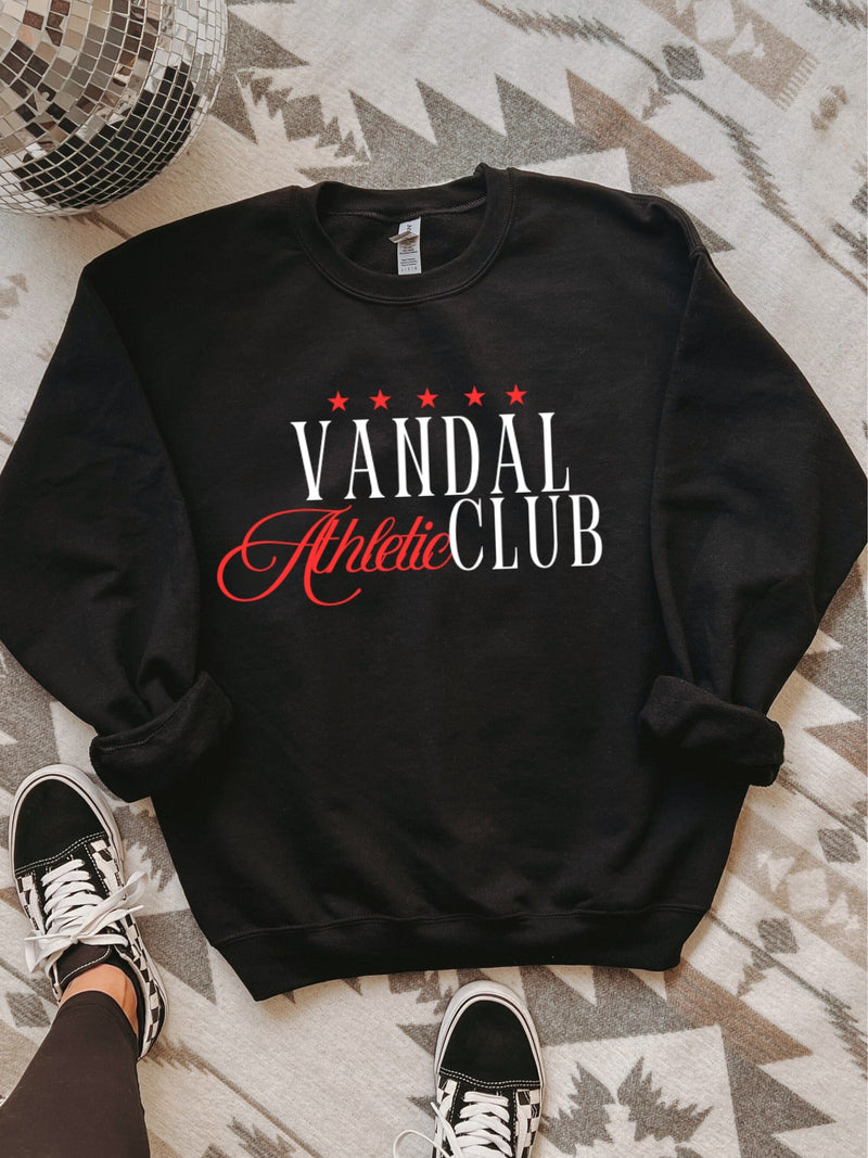 *DTF* Preppy Mascot Athletic Color Club Black Sweatshirt