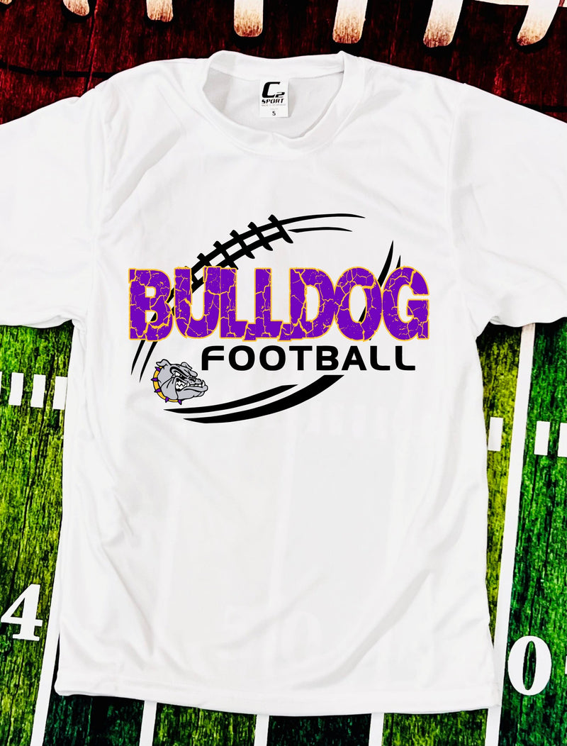 Cracked Football Mascot On White Drit Fit Tee