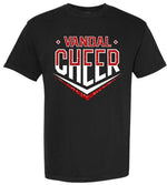 *DTF* Vandal Glittery Cheer With Name On Back Black CC Tee