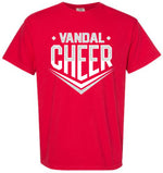 *DTF* Vandal Glittery Cheer With Name On Back Red CC Tee