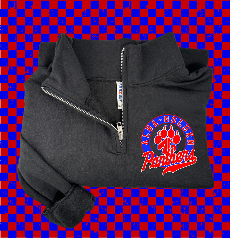 *DTF* Alba Golden Panthers Black Quarter Zip Sweatshirt