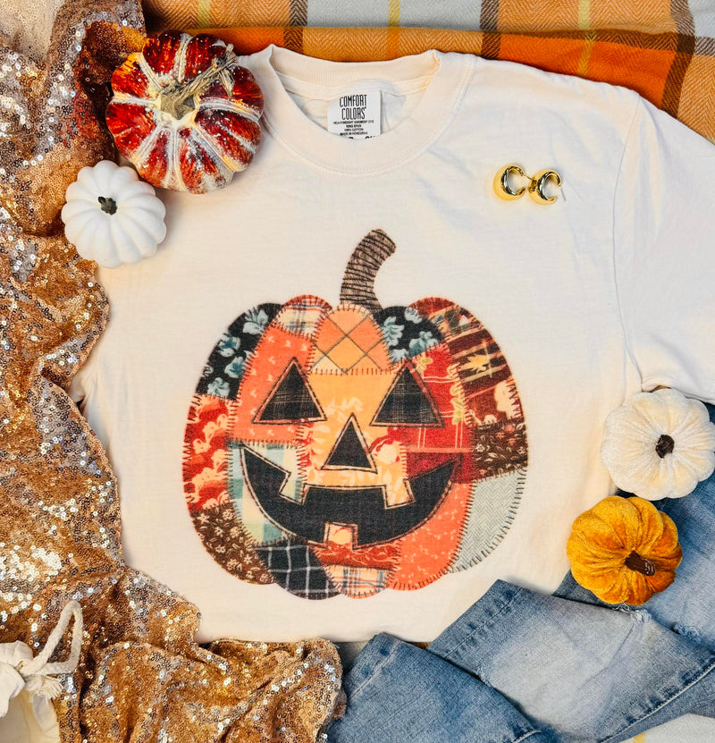 *DTF* Patchwork Pumpkin Ivory Comfort Color