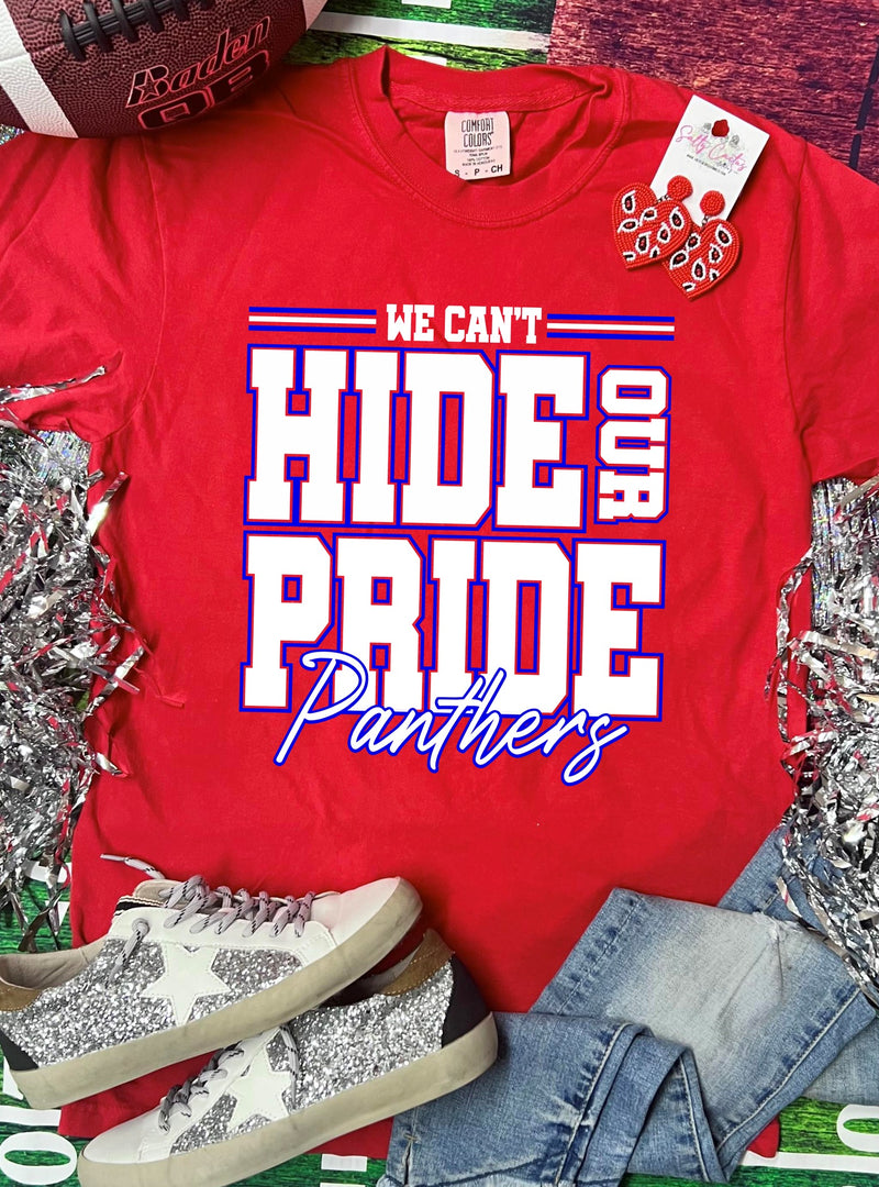 *DTF* Can't Hide Our Pride Panthers Red Comfort Color Tee