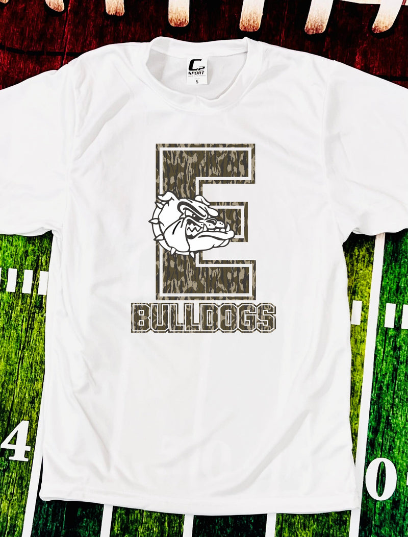 Camo Mascot Edgewood Bullsogs White Dri Fit Tee