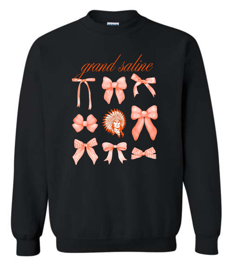 *DTF* Grand Saline With Bows Black Sweatshirt