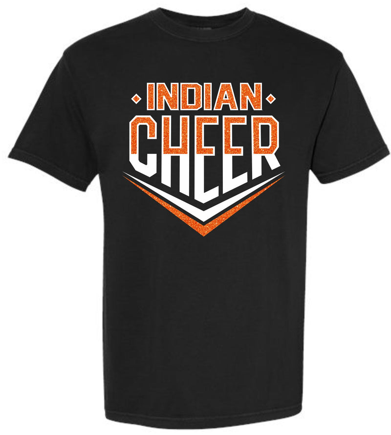 *DTF* Indians Glittery Cheer Black Bella Tee