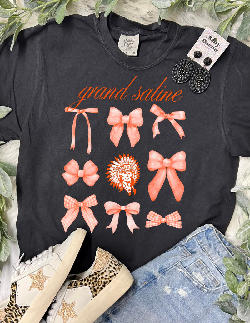 *DTF* Grand Saline Bow With Mascot Black CC Tee