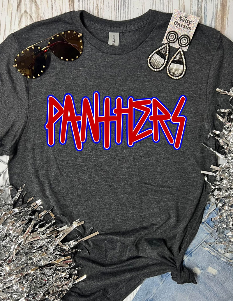 *DTF* Rock on Panthers Dark Grey Tee