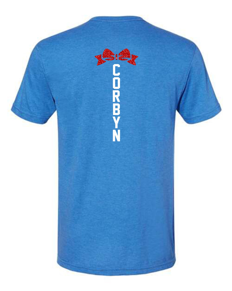 *DTF* Panthers Glittery Cheer On Blue Tee