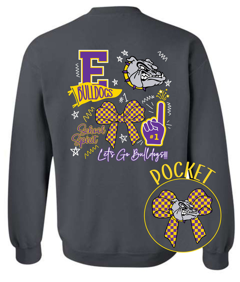 *DTF* Edgewood Bulldogs Preppy Icons Charcoal Sweatshirt