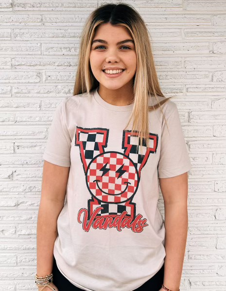 Checkered Smiley Van Tee