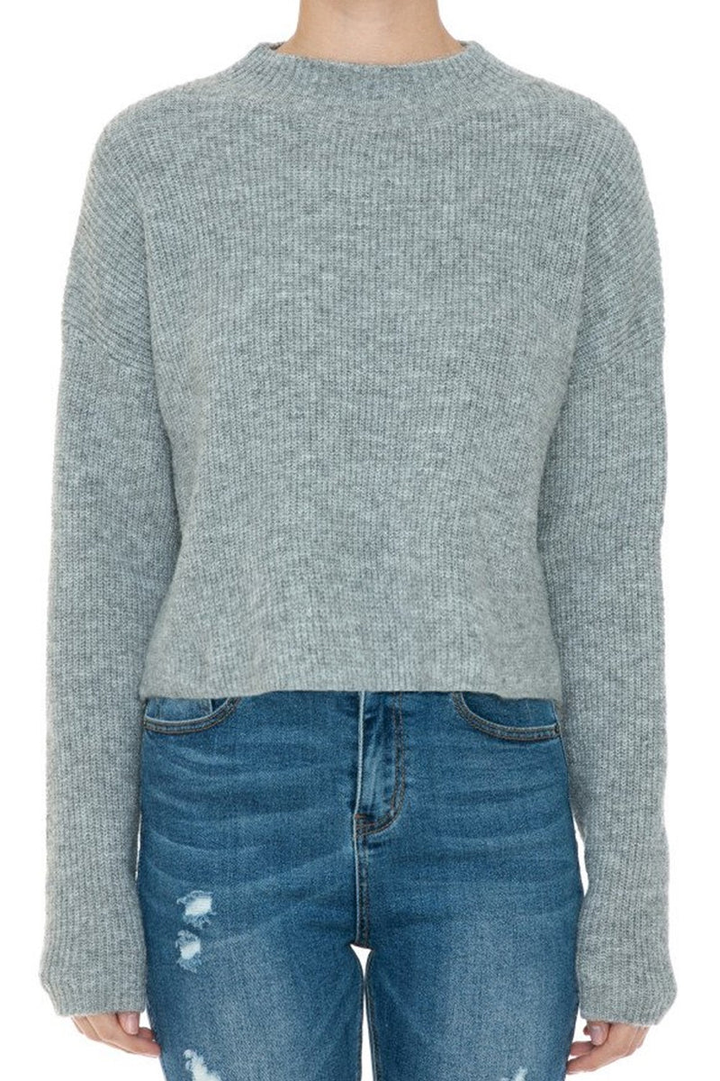 Stassi Grey Sweater Crop Top