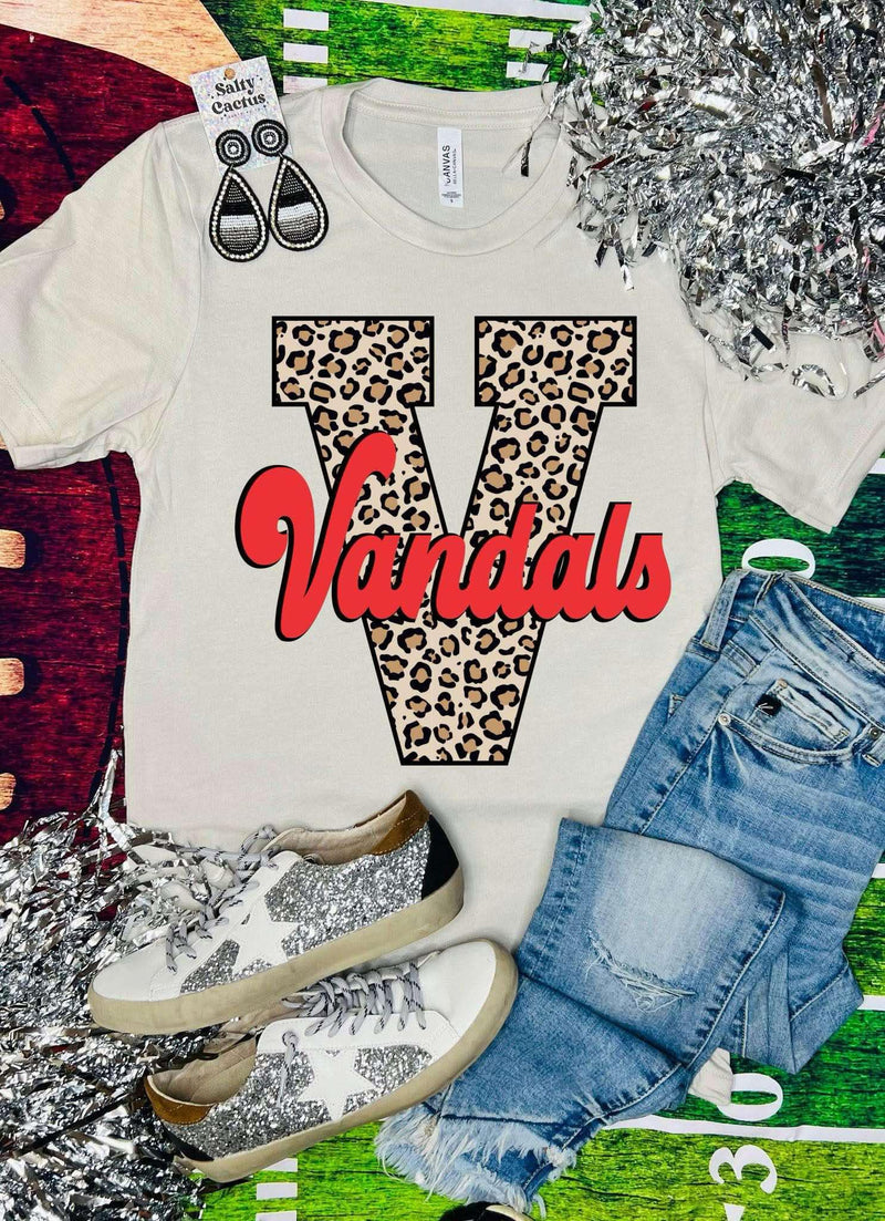Leopard Letter Tan Tee