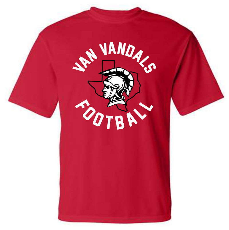 Van Vandals Texas Vandal Logo Red Dri Fit Tee