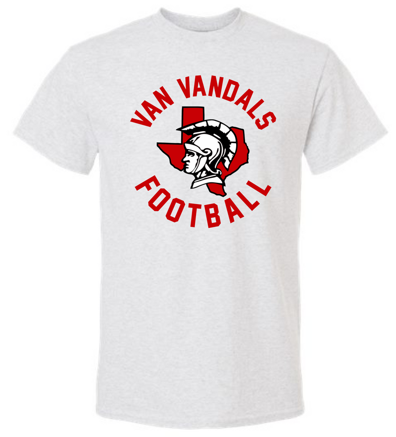 Van Vandals With Texas Logo Ash Grey Gildan Dry Blend Tee