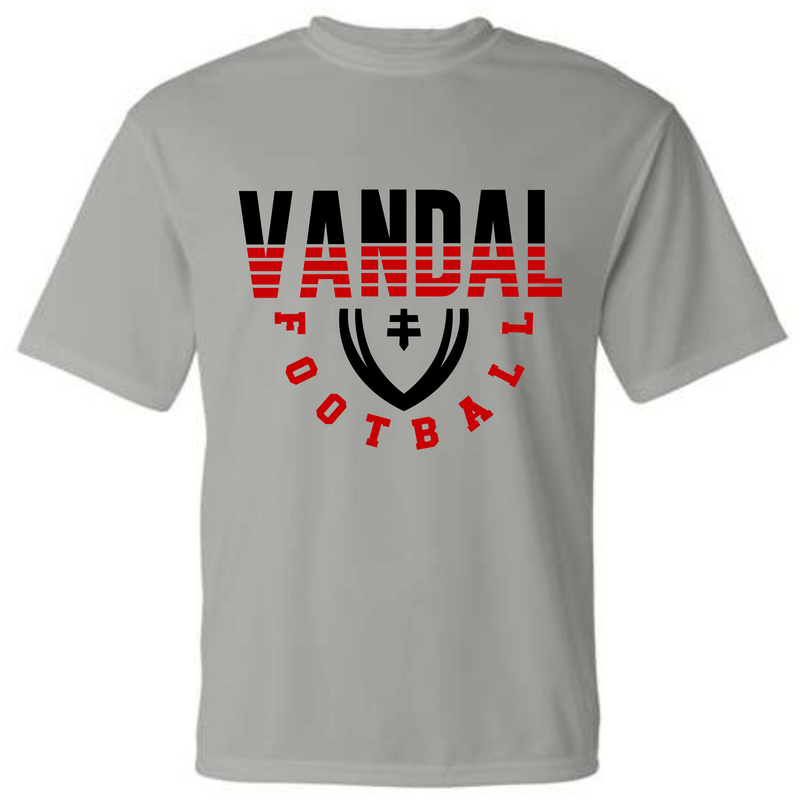 Vandal Football Striped Silver Grey Dri Fit Tee