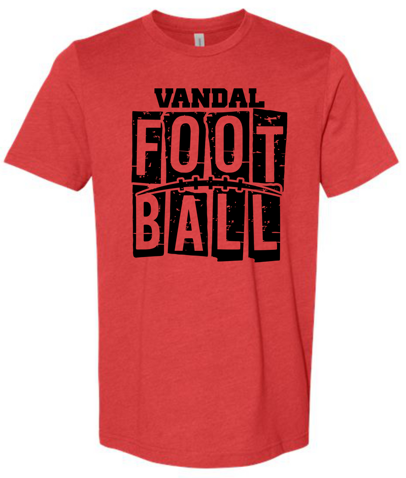 Vandal Football Squares Red Tee