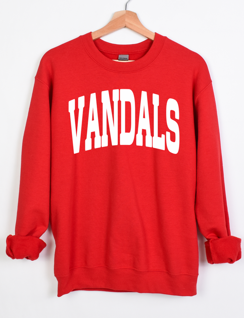 *PUFF* Vandals Curved Design Red Sweatshirt