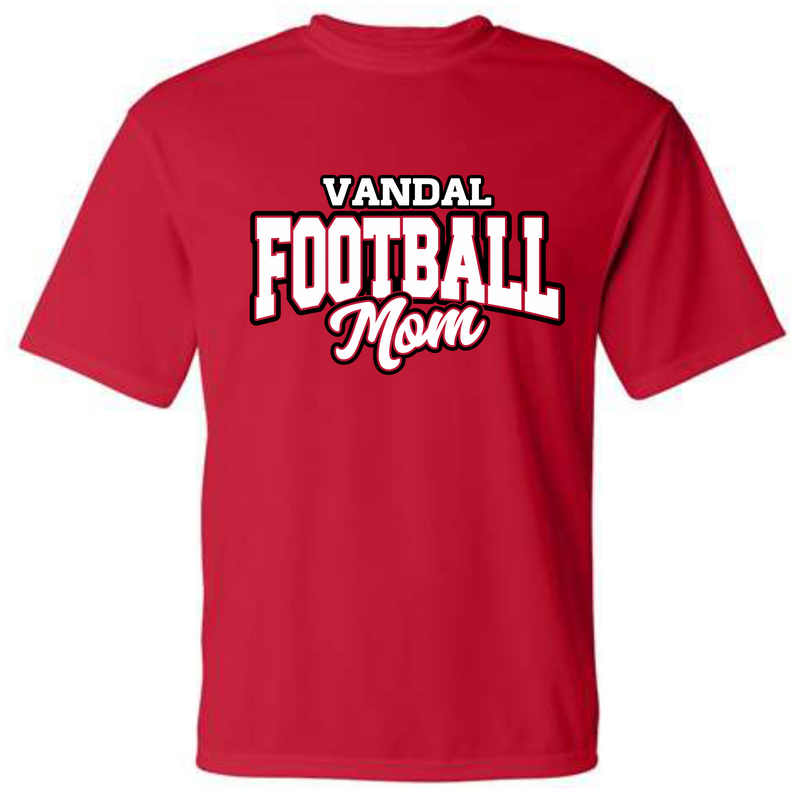 Vandal Football Mom Red Dri Fit Tee